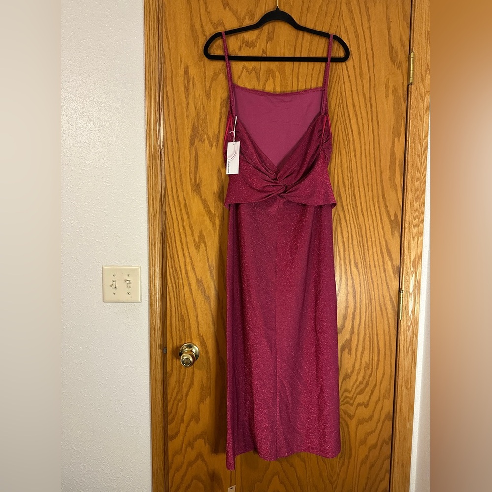 Reformation Pink Sparkle Breslin Dress - NWT - Size XL - Picture 4 of 16